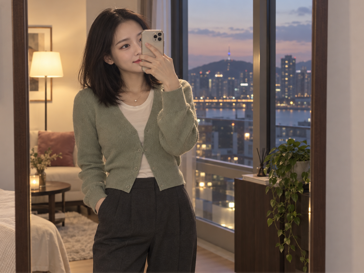 인천광역시 계양구 이동과 방문 일정을 안내하는 젊은 성인 한국 여성 관리사
